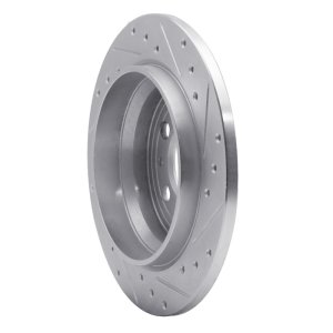 Volvo S60 Brake Rotor (1) - Rear Left - R1 Concepts - Drilled & Slotted - Silver - `99-`09